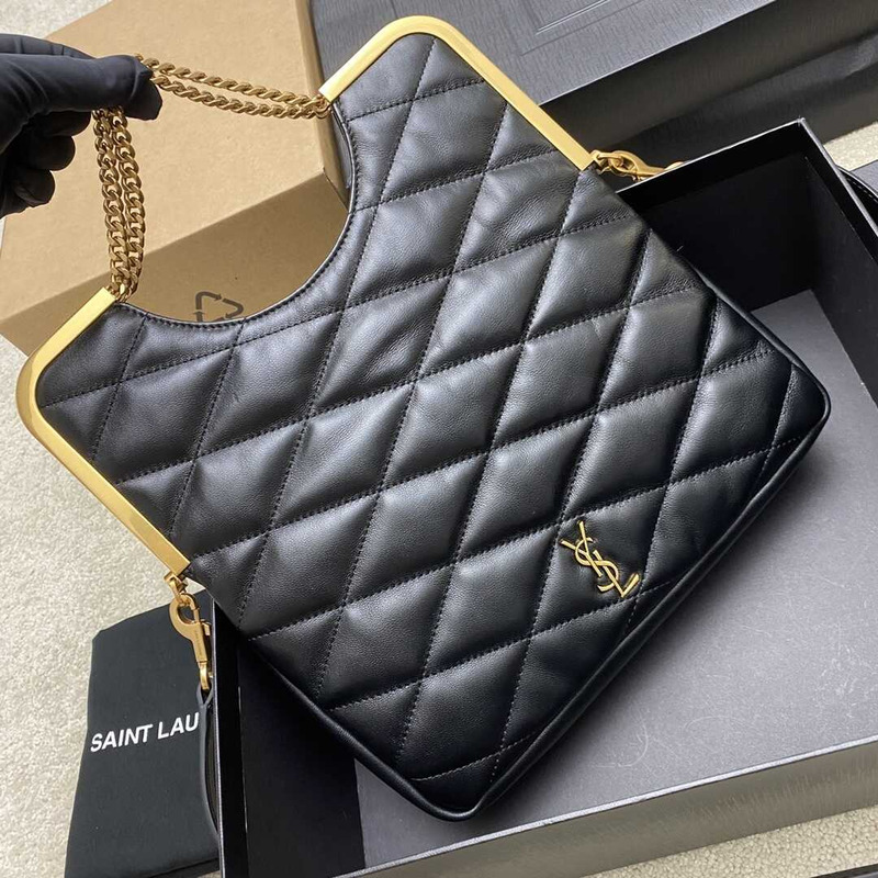 Saint Laurent 87 In Quilted Lambskin Black