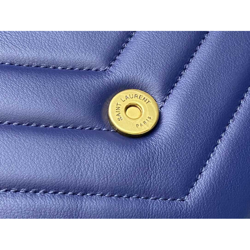 Saint Laurent Loulou Small In Quilted Leather Envelope Bag Navy Blue