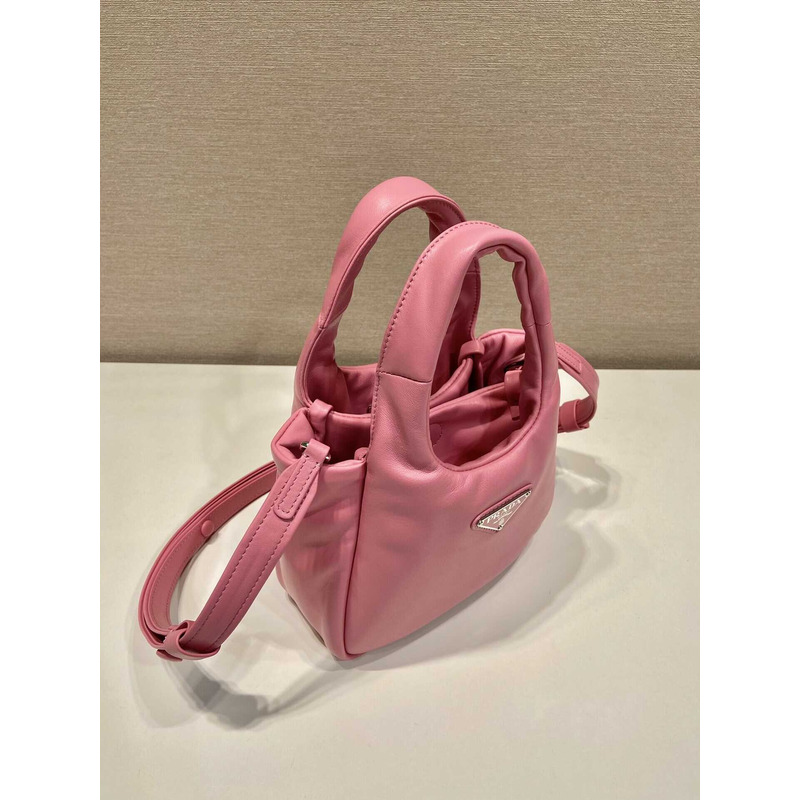 Pra*a soft small padded nappa leather bag pink