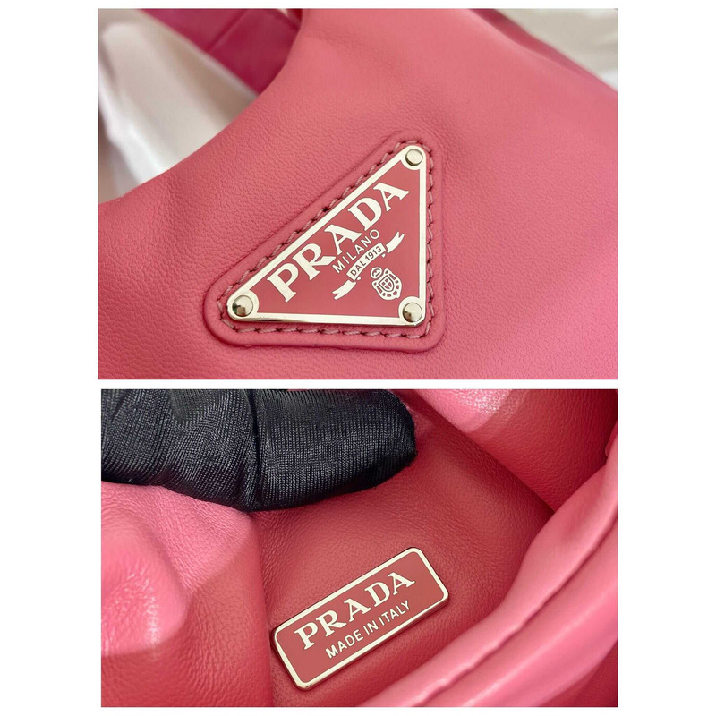 Pra*a soft small padded nappa leather bag pink