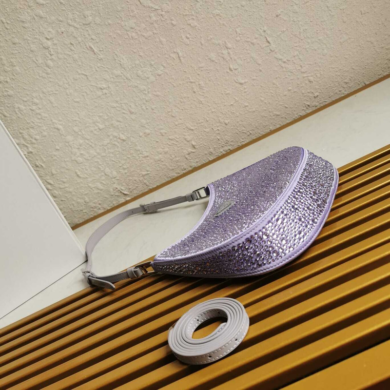 Pra*a cleo satin bag with crystals purple