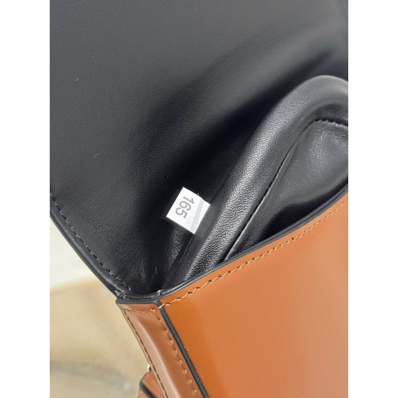 Pra*a brushed leather mini-bag with shoulder strap brown