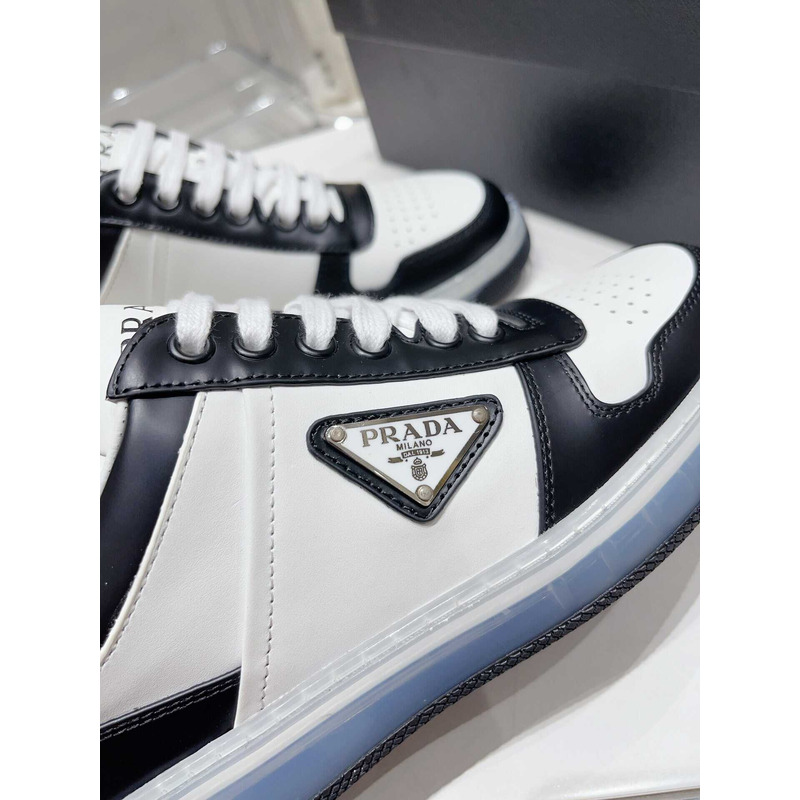 Pra*a downtown low top sneakers leather white black