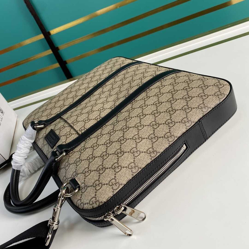 g*u*i gg S*p*e canvas briefcase beige