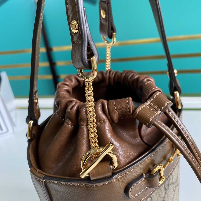 G*u*i horsebit 1955 bucket bag brown