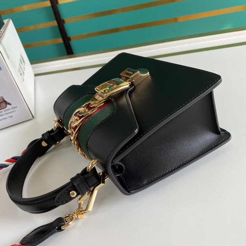 G*u*i sylvie shoulder bag top handle mini black