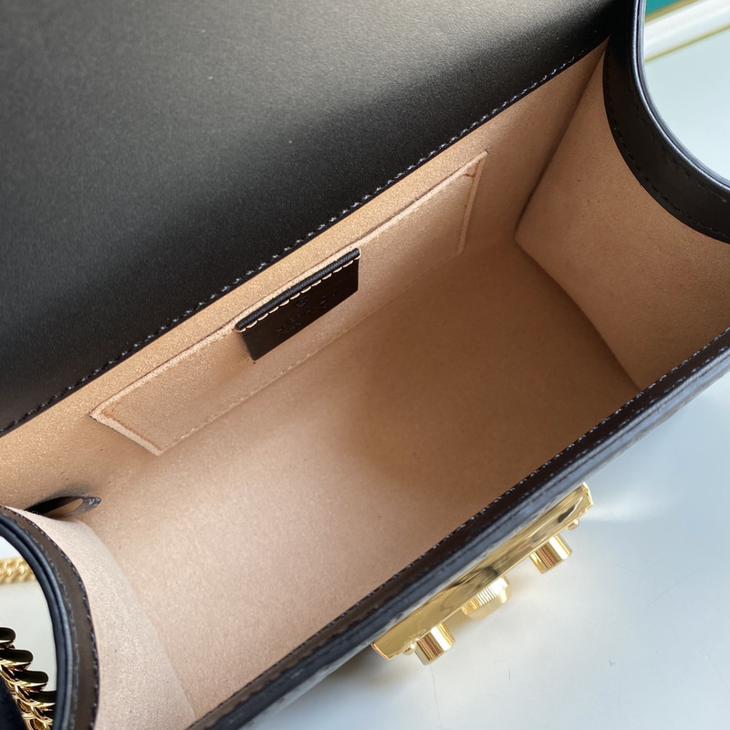 G*u*i padlock small gg shoulder bag black