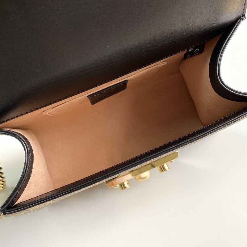 G*u*i padlock medium gg bee shoulder bag beige