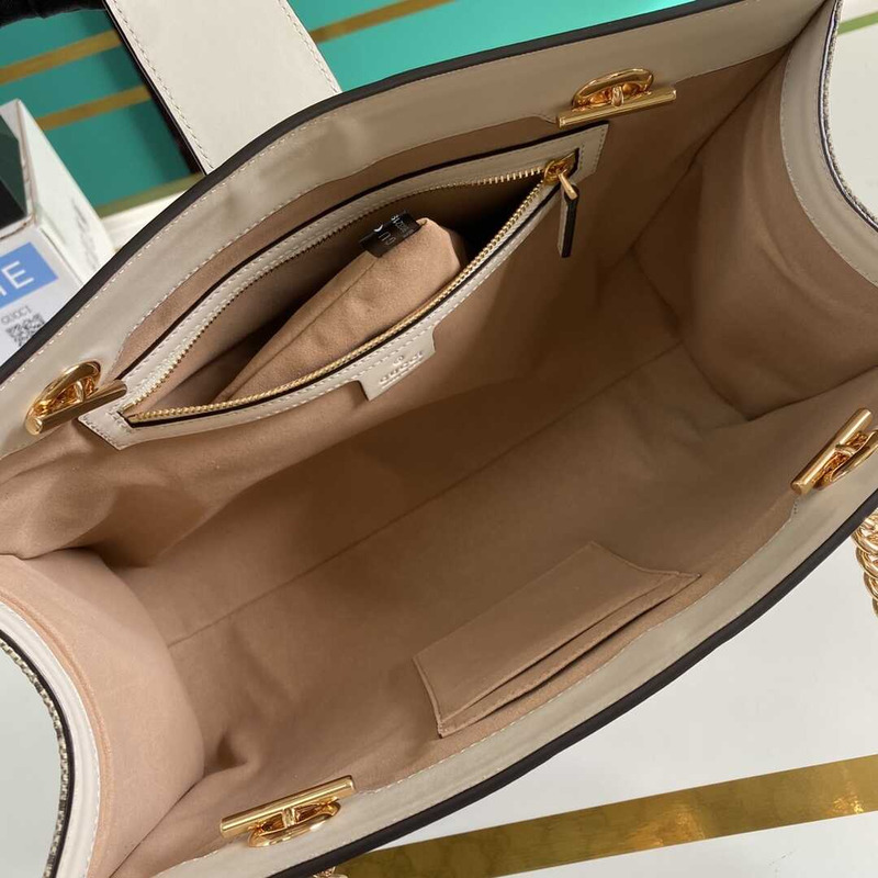 G*u*i padlock medium gg shoulder bag beige/white