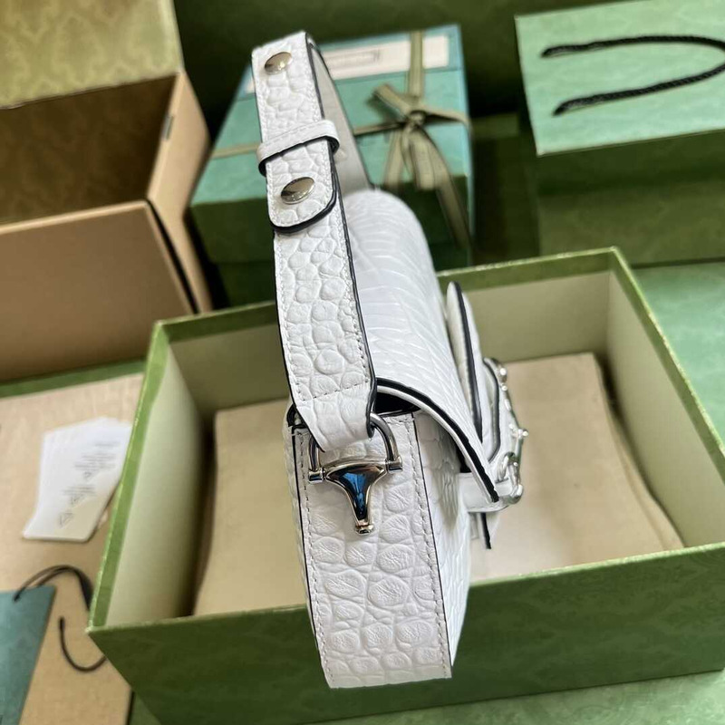 G*u*i horsebit 1955 small shoulder bag white