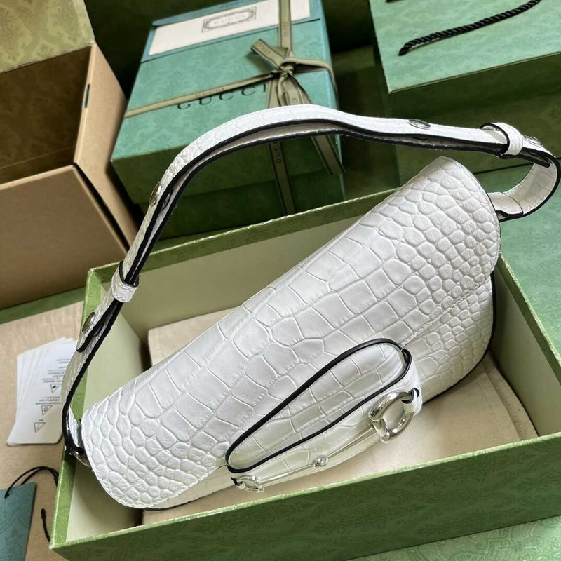 G*u*i horsebit 1955 small shoulder bag white