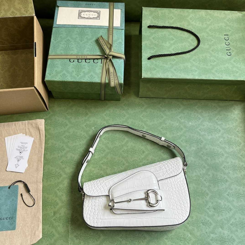 G*u*i horsebit 1955 small shoulder bag white