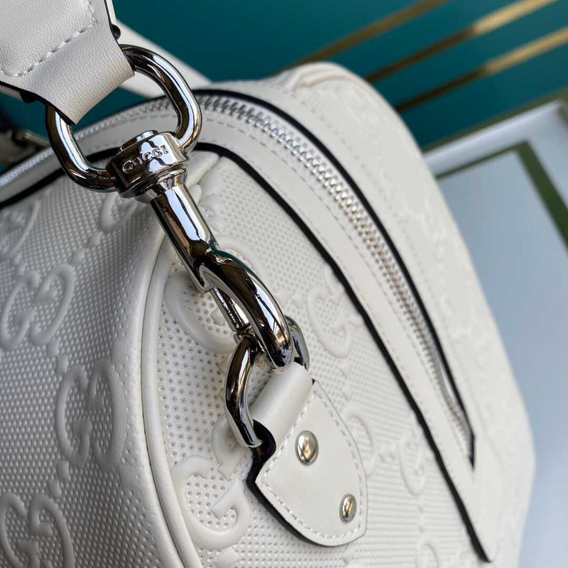 G*u*i gg embossed duffle bag white