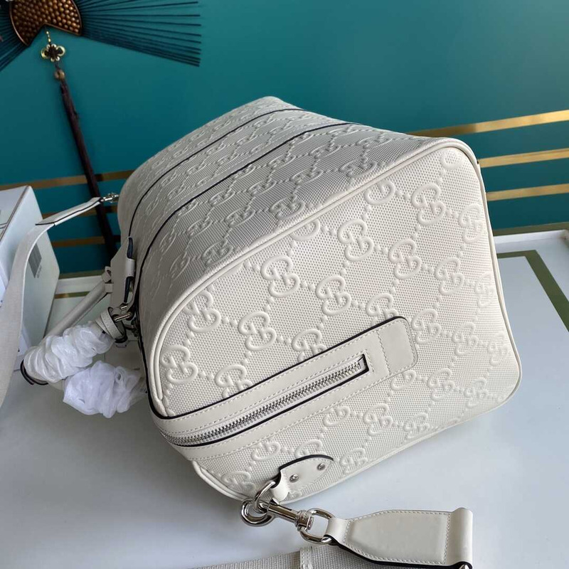 G*u*i gg embossed duffle bag white