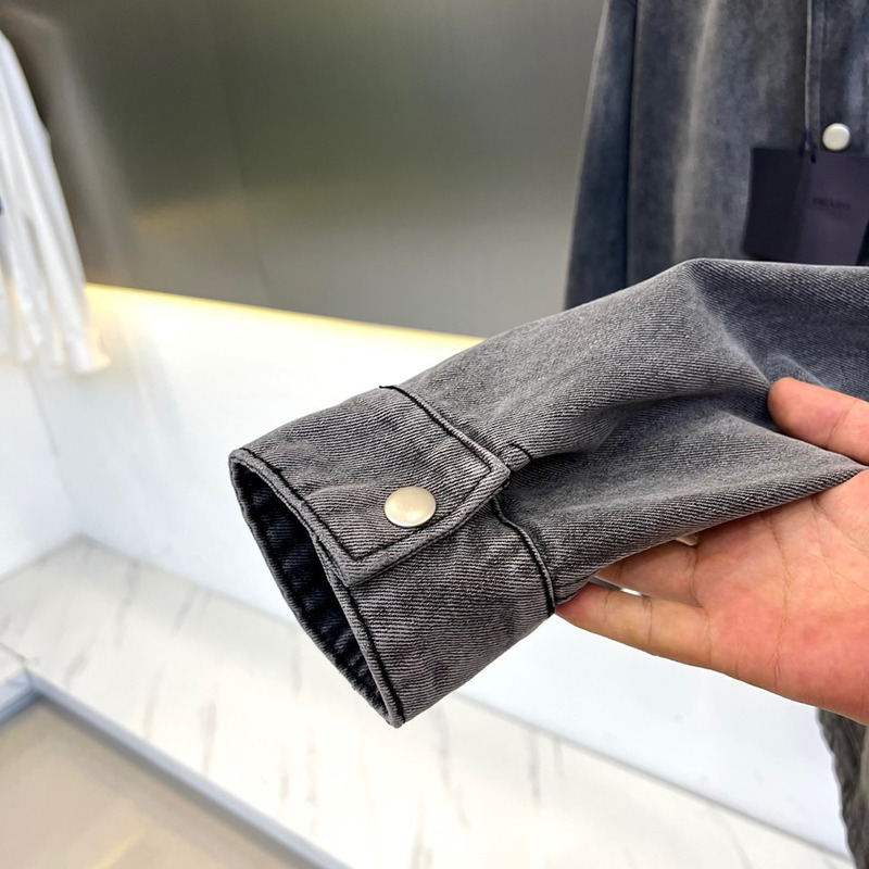Pra*a faded denim shirt jacket
