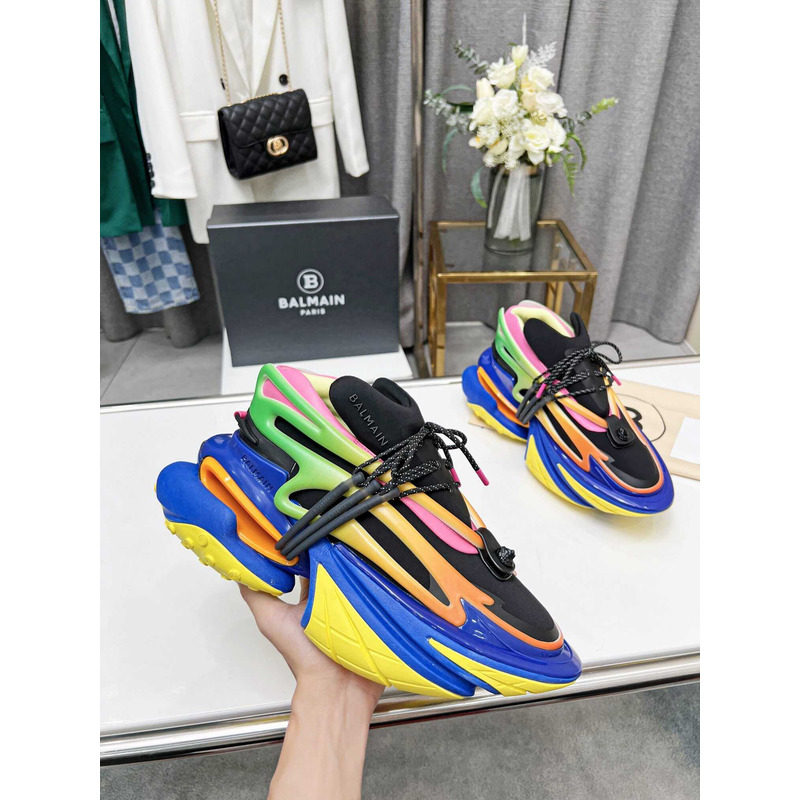 Balmain Unicorn Track Trainers Multicolor