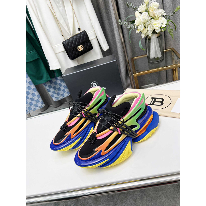 Balmain Unicorn Track Trainers Multicolor