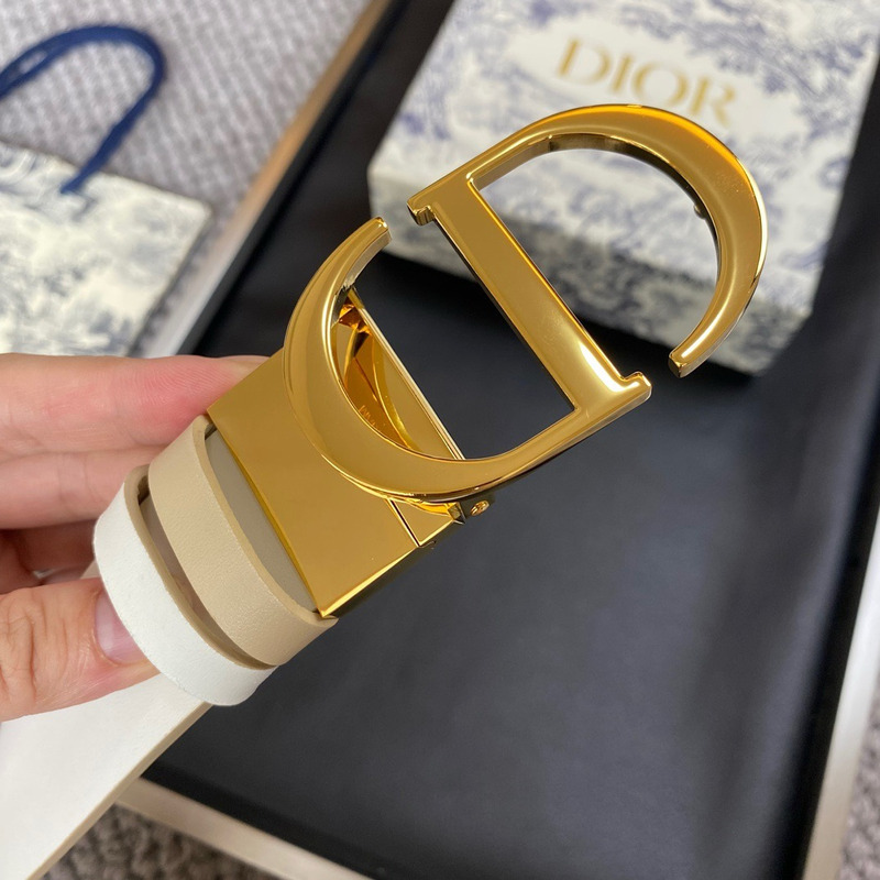 D*or leather belt D*or white