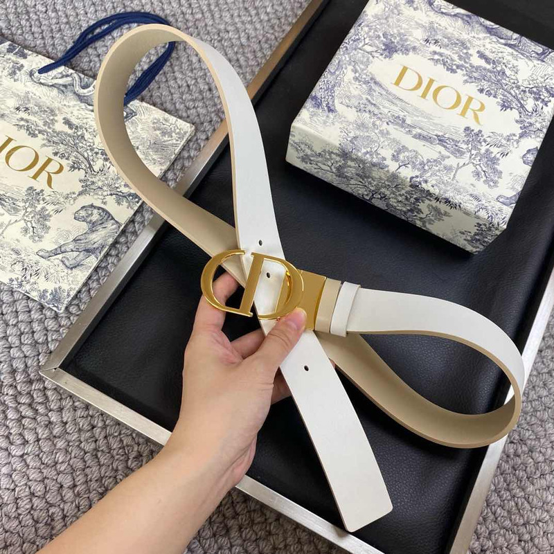 D*or leather belt D*or white