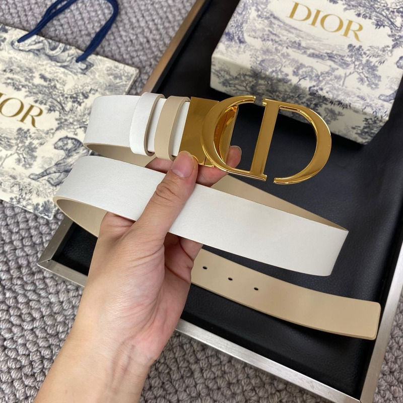 D*or leather belt D*or white