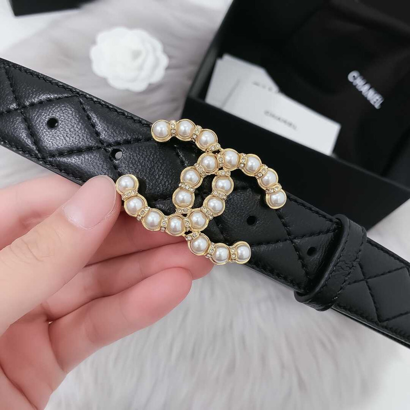 Ch*el cc buckle leather belt