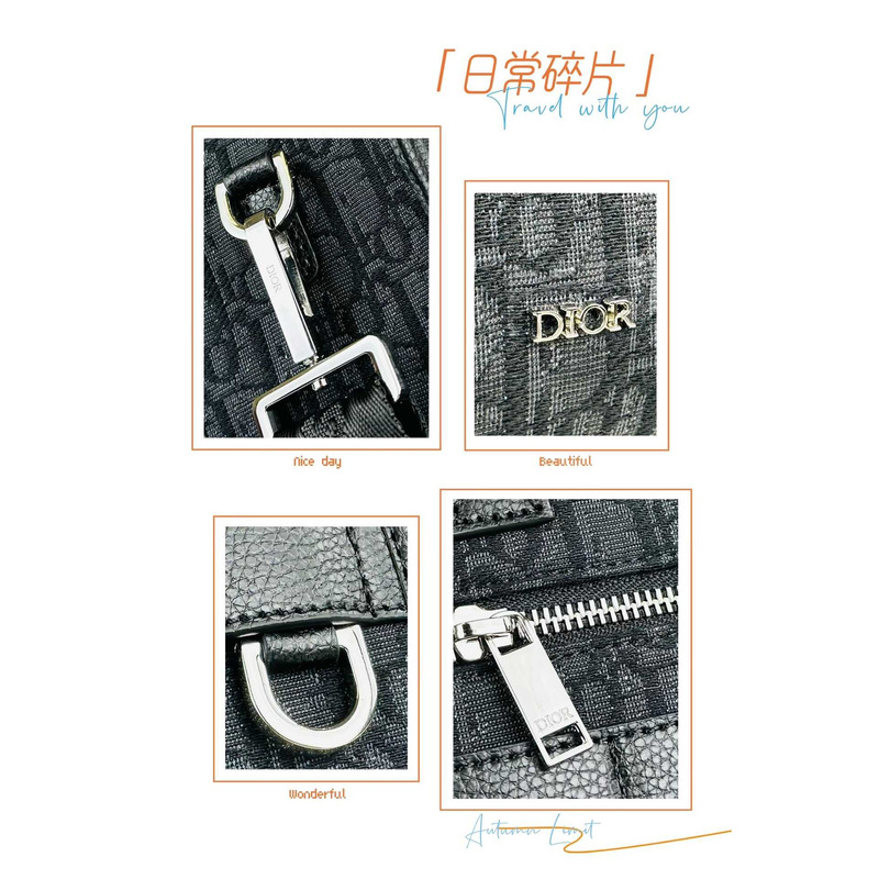 d*or safari N0*H-south tote bag black