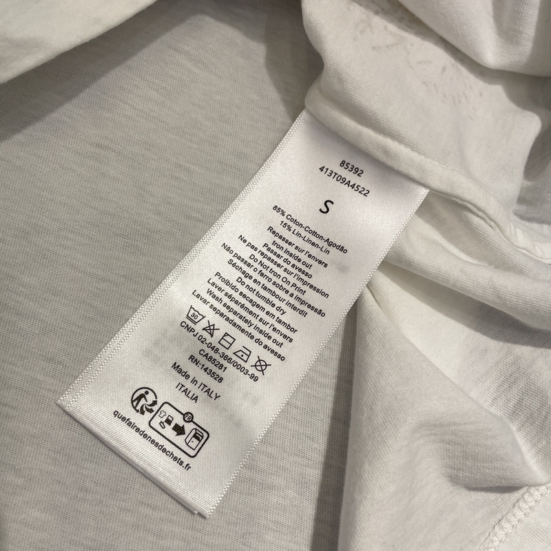 D*or embroidered t-shirt cotton jersey gold-tone signature white