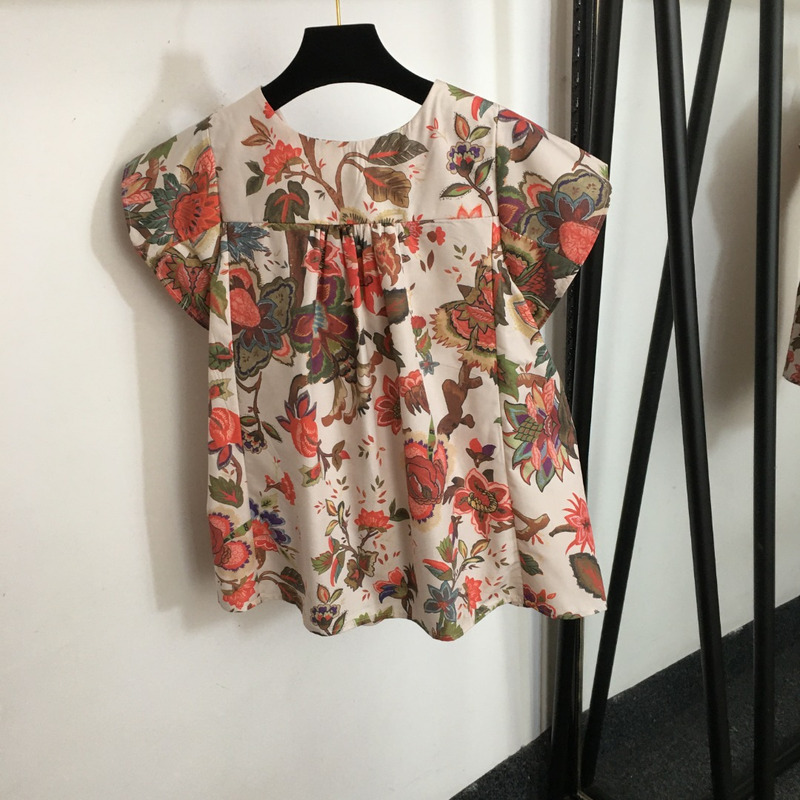 ch**an D*or flower patterns blouse