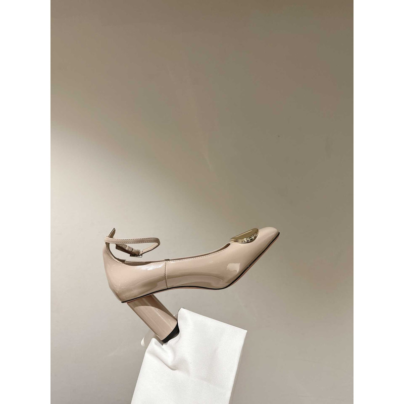 forever D*or high heel pump nude patent calfskin
