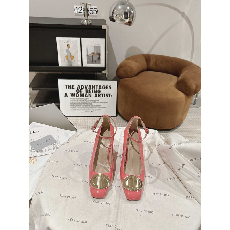 forever D*or high heel pump pink patent calfskin