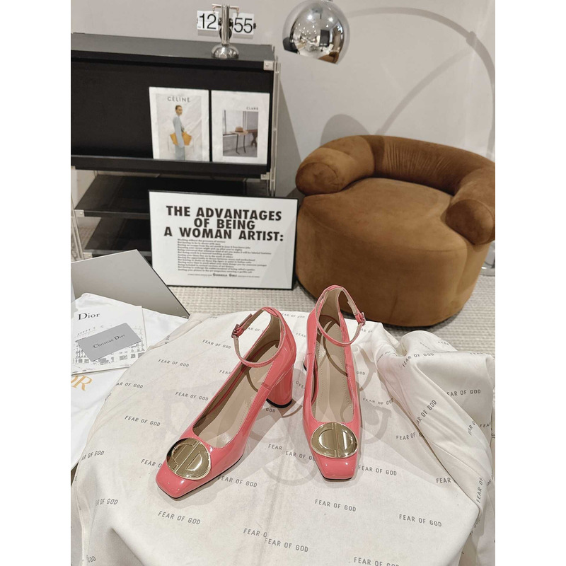 forever D*or high heel pump pink patent calfskin