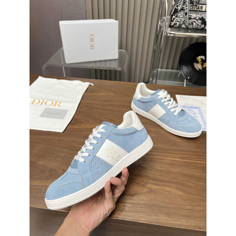 D*or star sneaker suede calfskin and calfskin blue