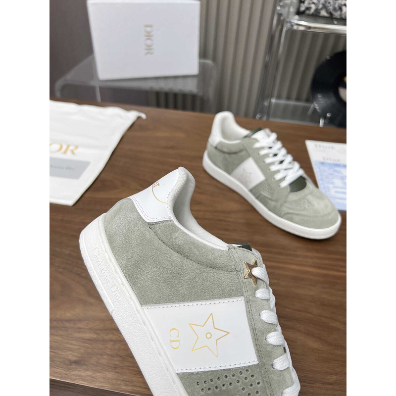 D*or star sneaker suede calfskin and calfskin grey