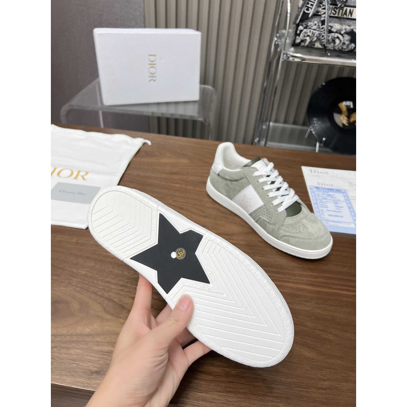 D*or star sneaker suede calfskin and calfskin grey