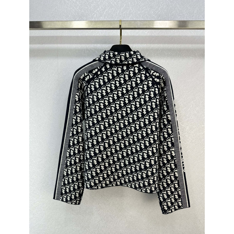 D*or wool and cashmere zipped jacket black