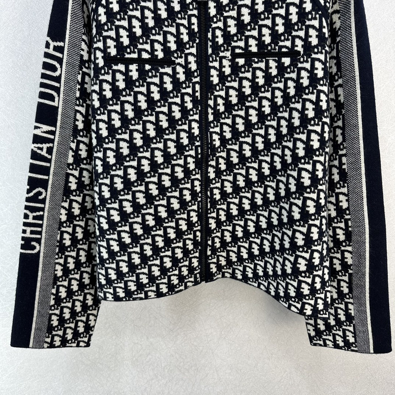 D*or wool and cashmere zipped jacket black