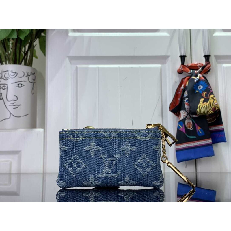 l**is V*t*n key pouch denim blue