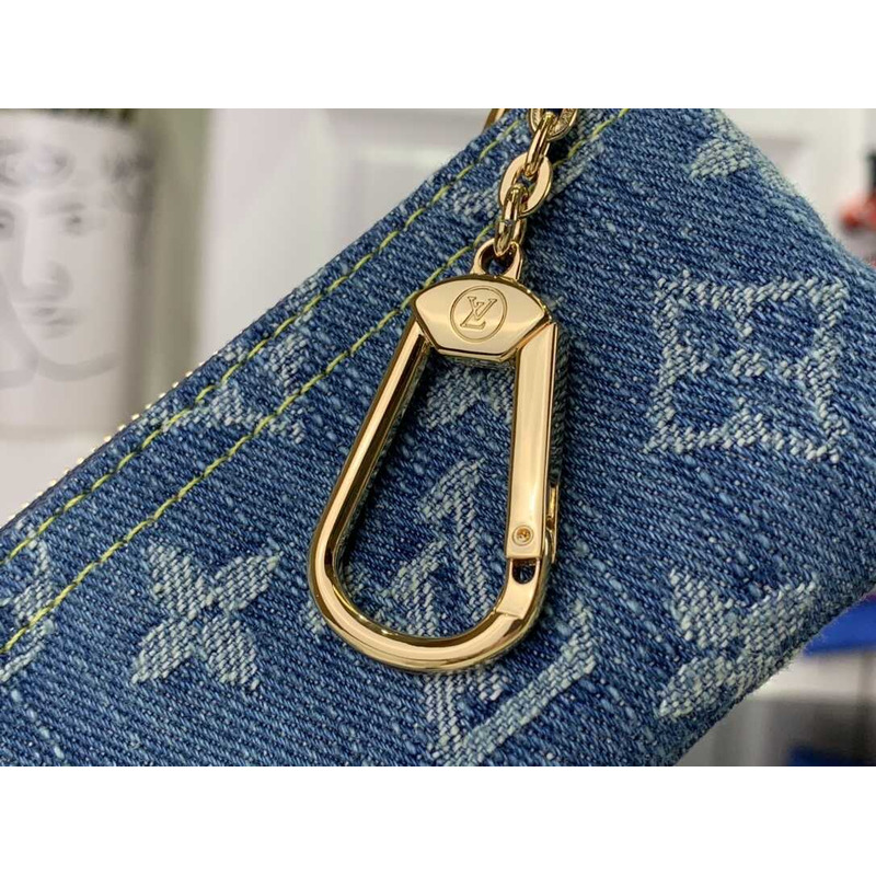 l**is V*t*n key pouch denim blue