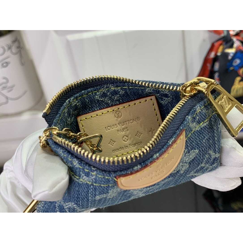 l**is V*t*n key pouch denim blue