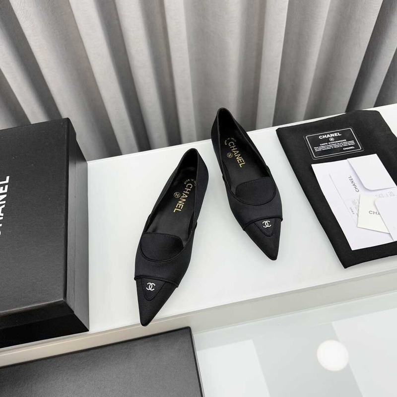 Ch*el loafers sheepskin black