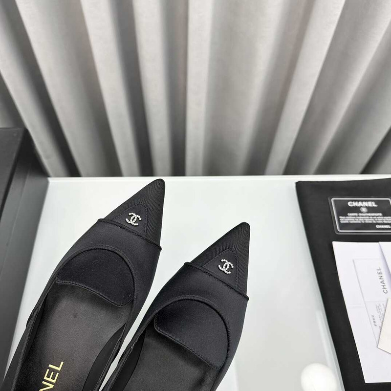 Ch*el loafers sheepskin black