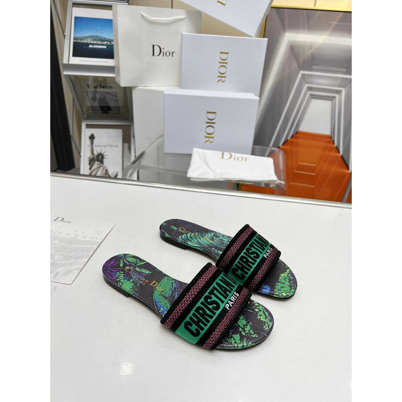 D*or dway slide multicolor embroidered cotton green