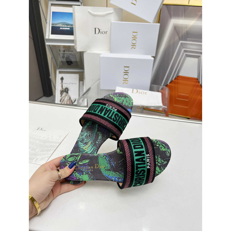 D*or dway slide multicolor embroidered cotton green