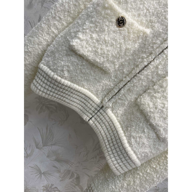 Ch*el wool jacket white