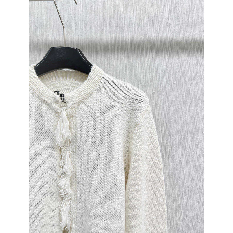 D*or embroidered jacket white wool, cotton and alpaca technical knit with pastel midnight blue butterfly around the world motif