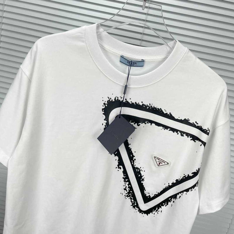 Pra*a triangle t-shirt white