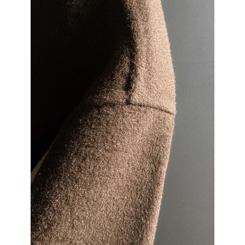 Pra*a button-up jacket  brown and white