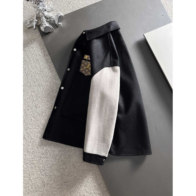 l**is V*t*n button-up jacket black and white