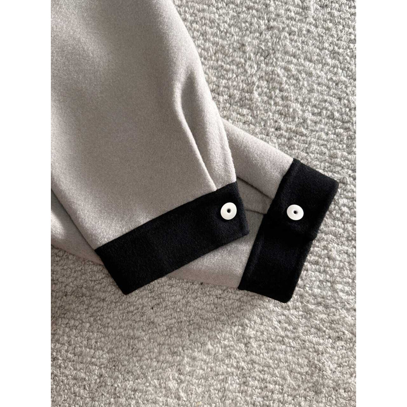 l**is V*t*n button-up jacket black and white