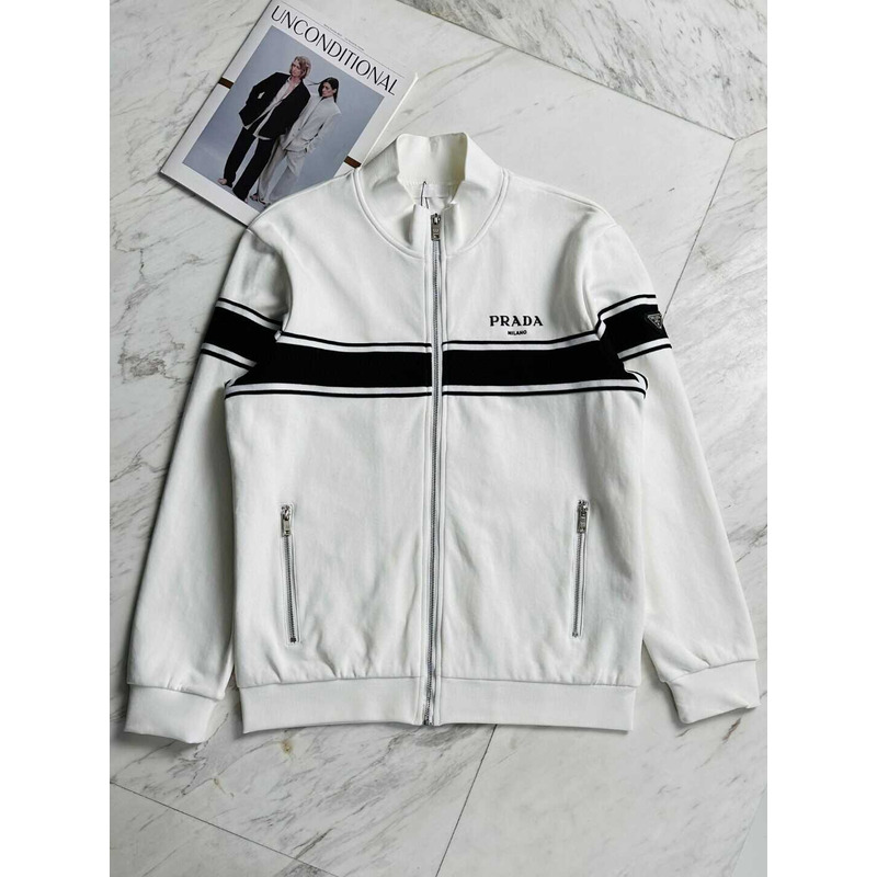 Pra*a track jacket and pants white